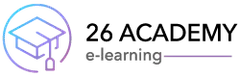 26 Academy training platform logo - Client using AI automation for educational content delivery